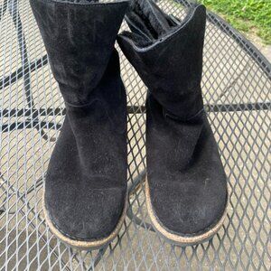 Birkenstock Upshalla Black Suede Shearling Boots EU 40 US 9 Very Good Condition